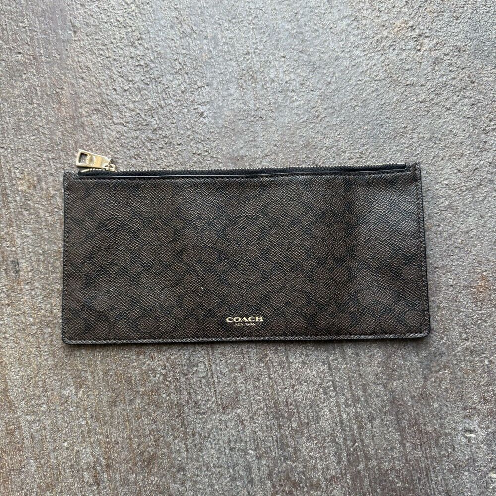 Coach Long Wallet Slim C Design Authentic